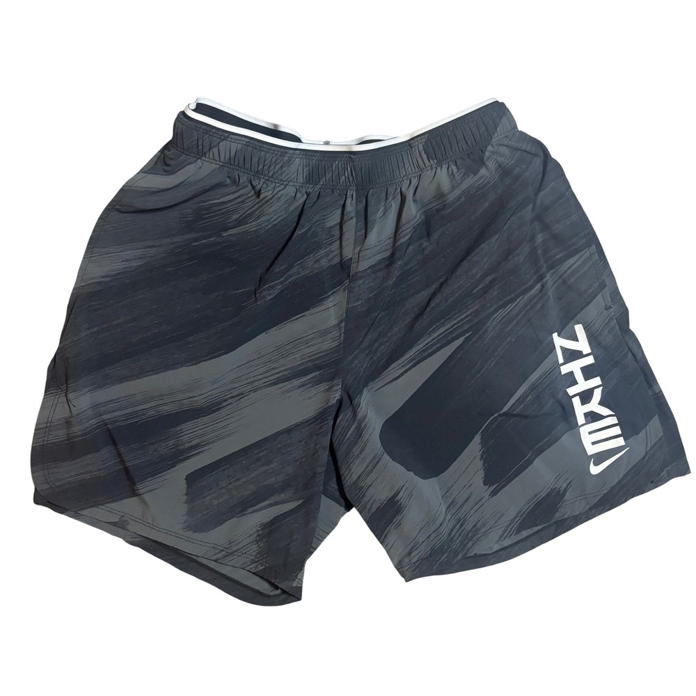Nike Dri-FIT Running Shorts Medium Grey Black Camo Brushstroke Graphic Loose Fit